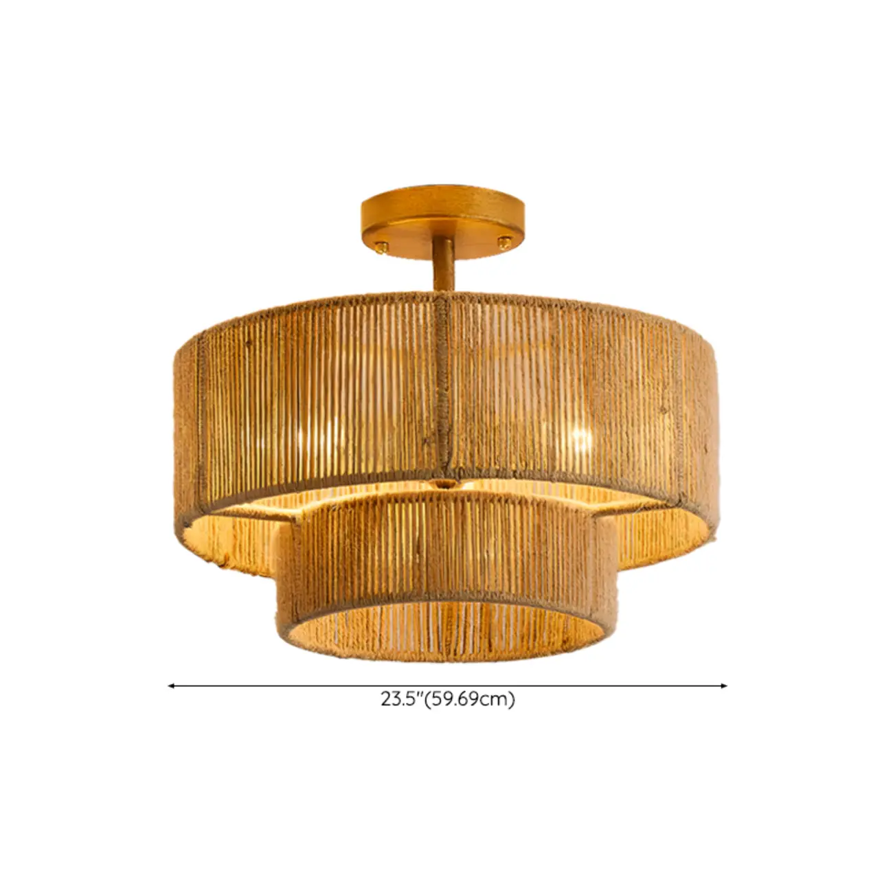 Oriental Rope Semi-Flush Ceiling Light for Modern Living Room Image - 10 | homeyfad