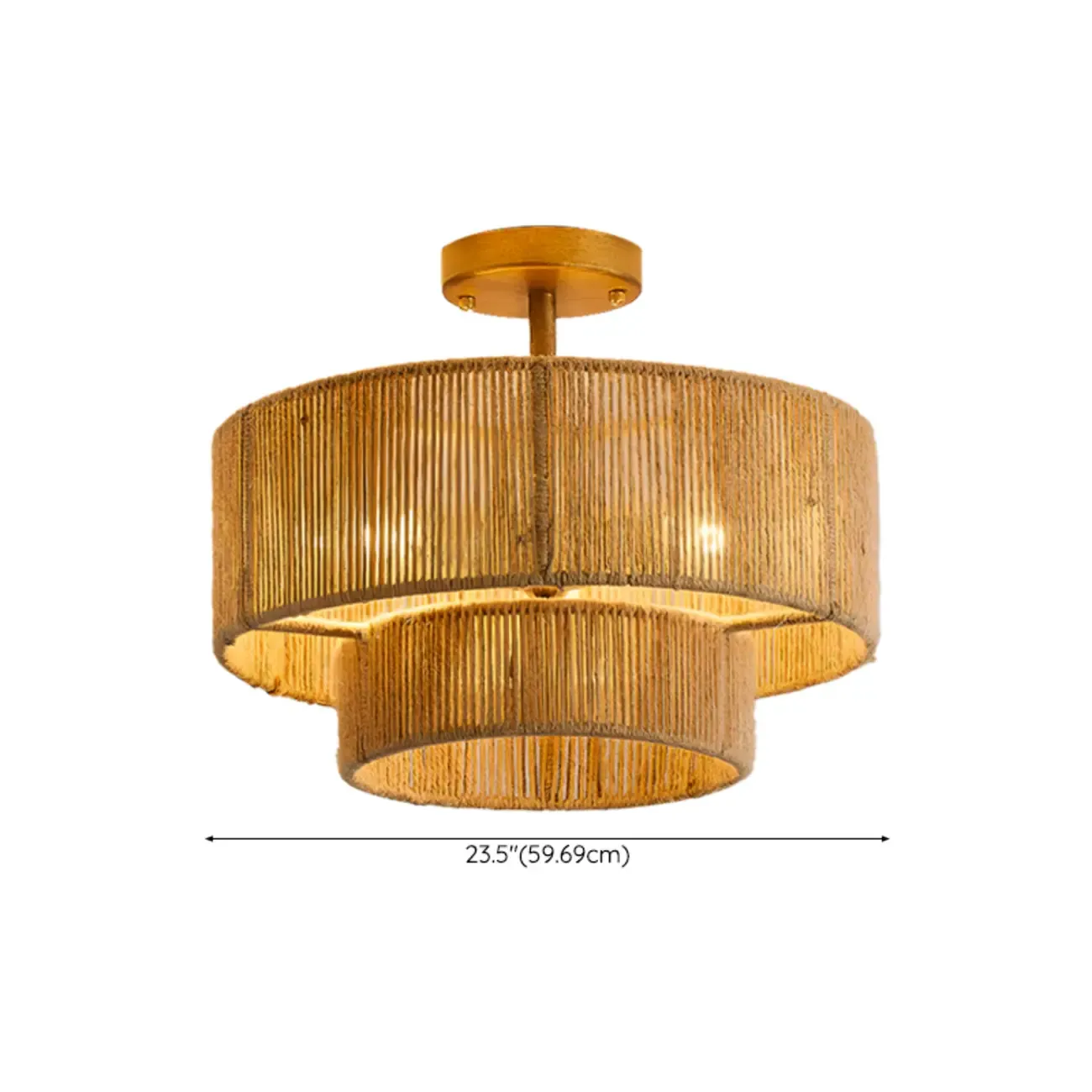 Oriental Rope Semi-Flush Ceiling Light for Modern Living Room Image - 10