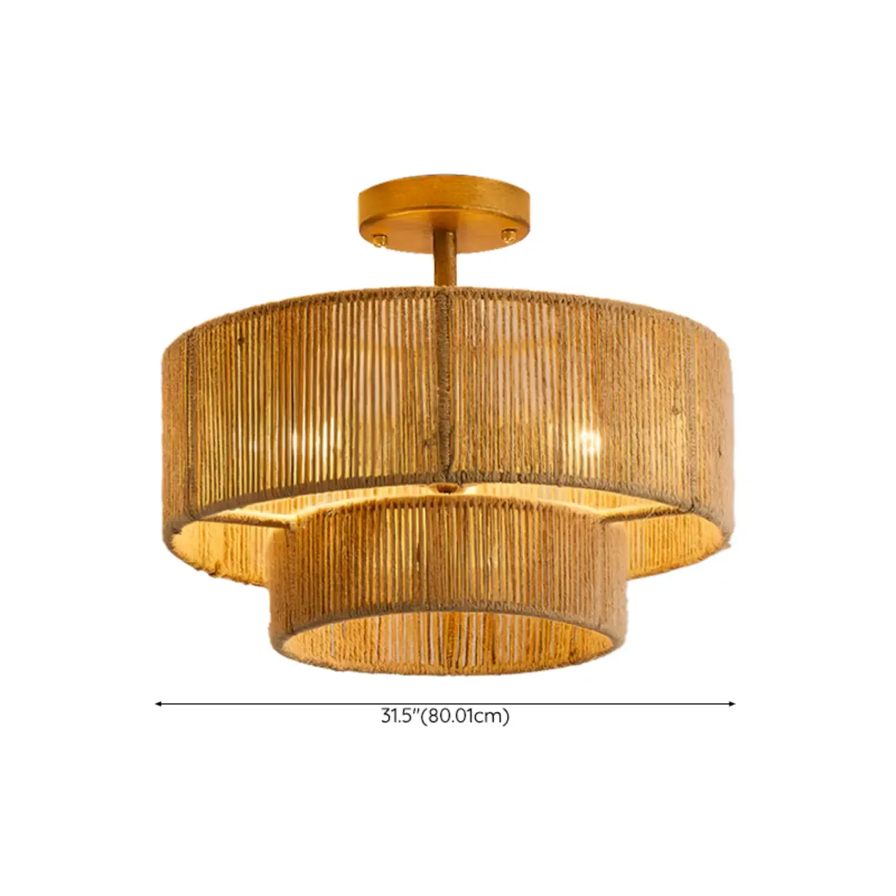 Oriental Rope Semi-Flush Ceiling Light for Modern Living Room Image - 11