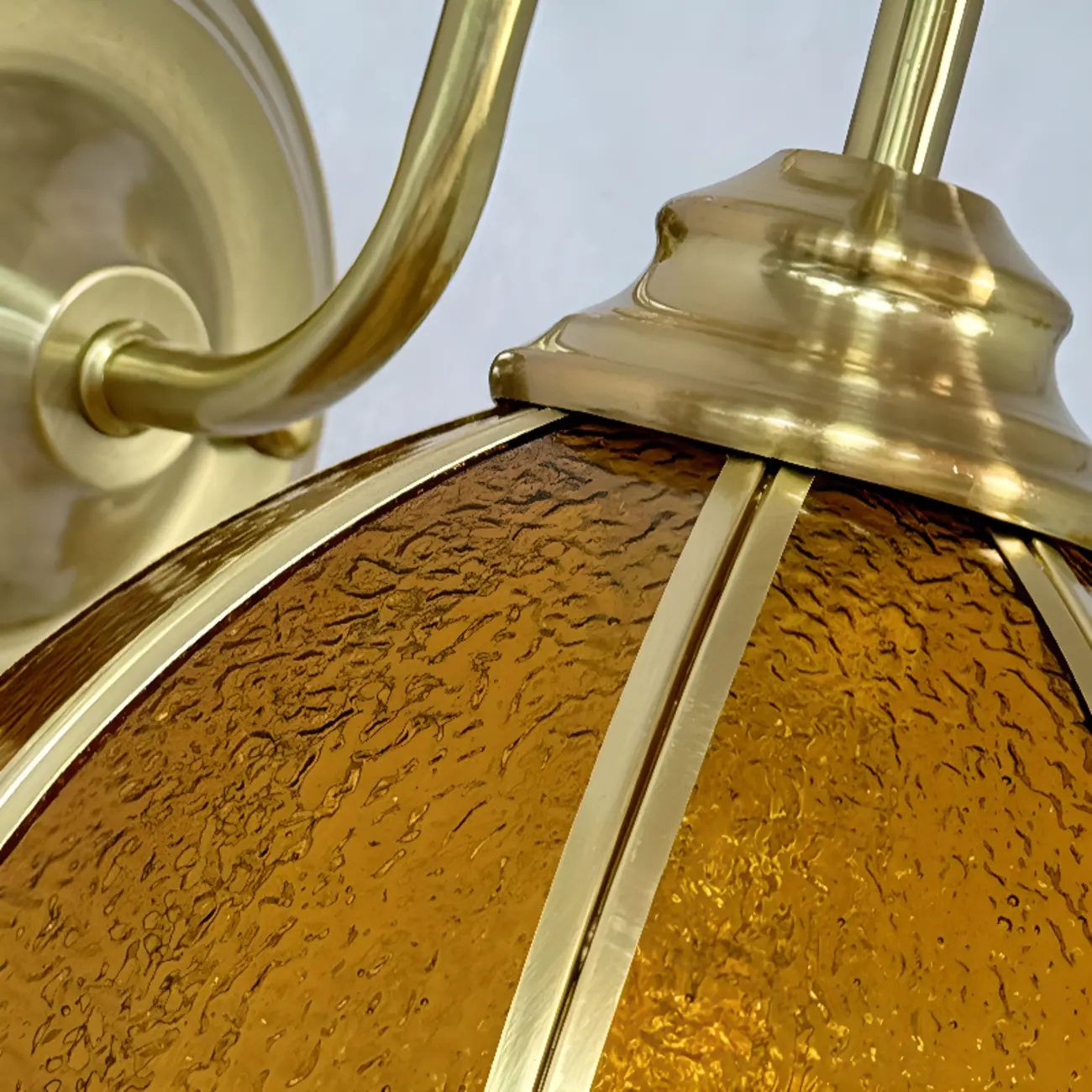 Vintage Gold LED Wall Sconce with Glass Shade for Indoors Image - 8 | homeyfad