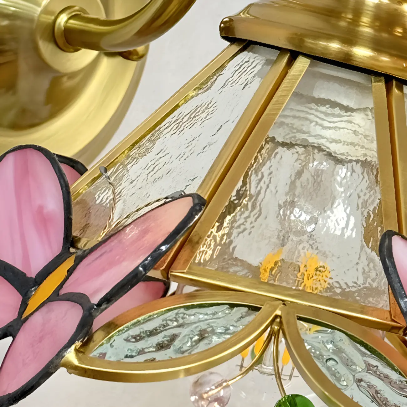 Vintage Gold LED Wall Sconce with Glass Shade for Indoors Image - 9 | homeyfad