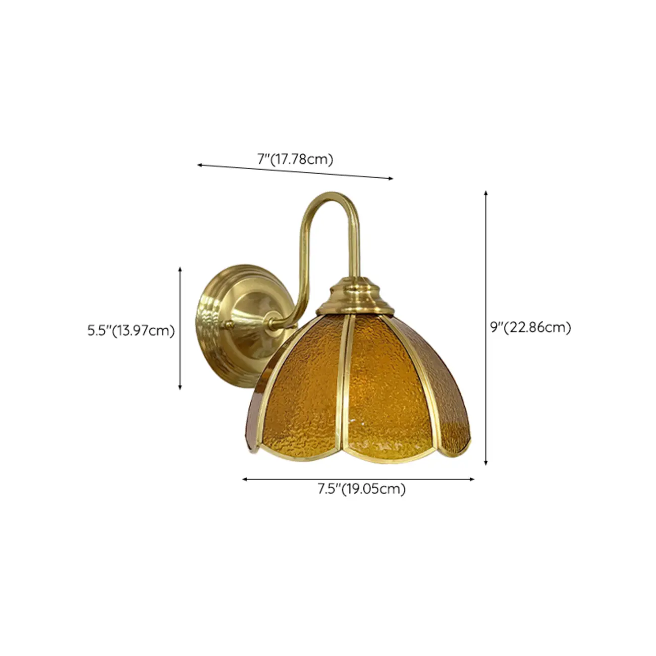 Vintage Gold LED Wall Sconce with Glass Shade for Indoors Image - 11 | homeyfad