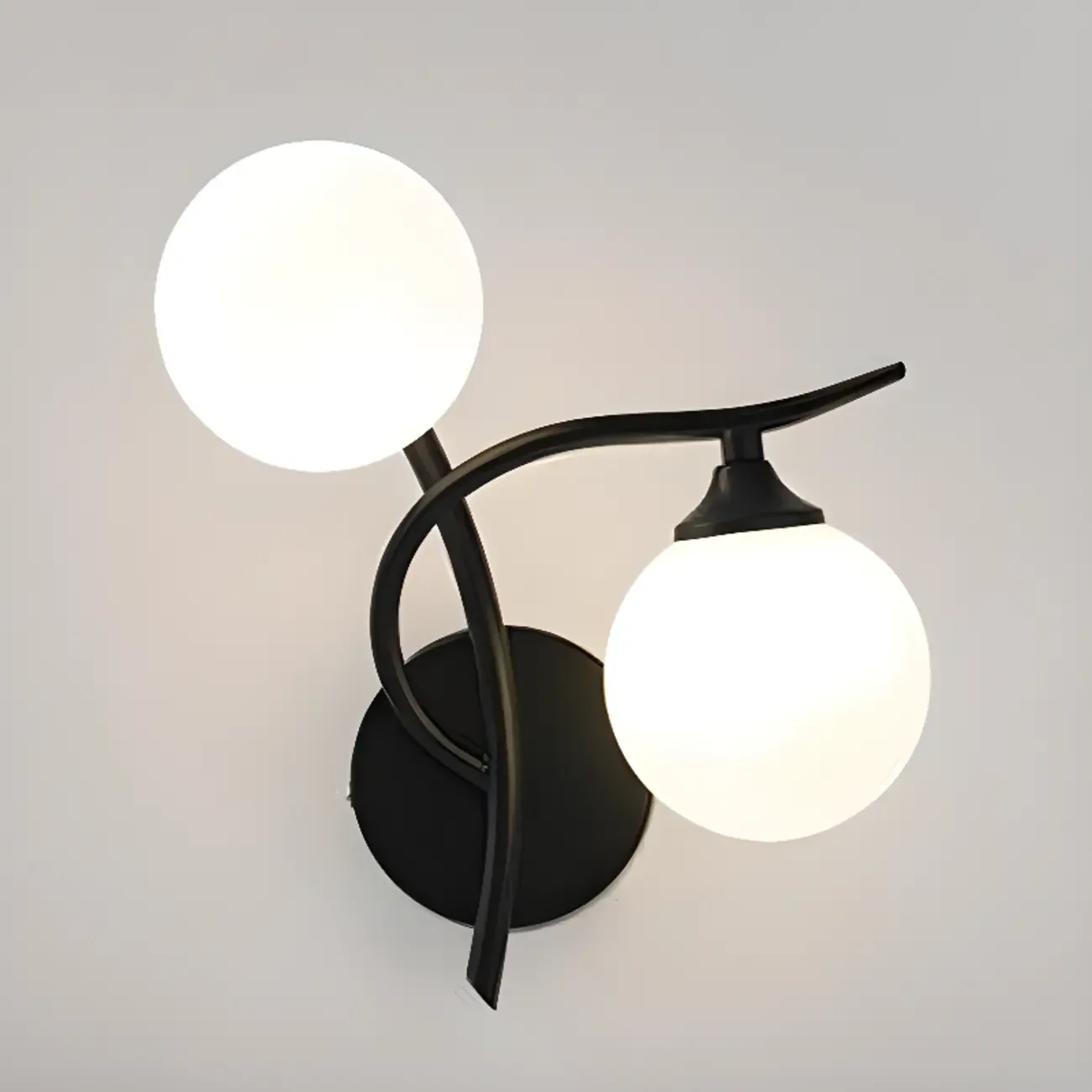 Modern Globe Wall Light with Chalk White Glass Shade Image - 2