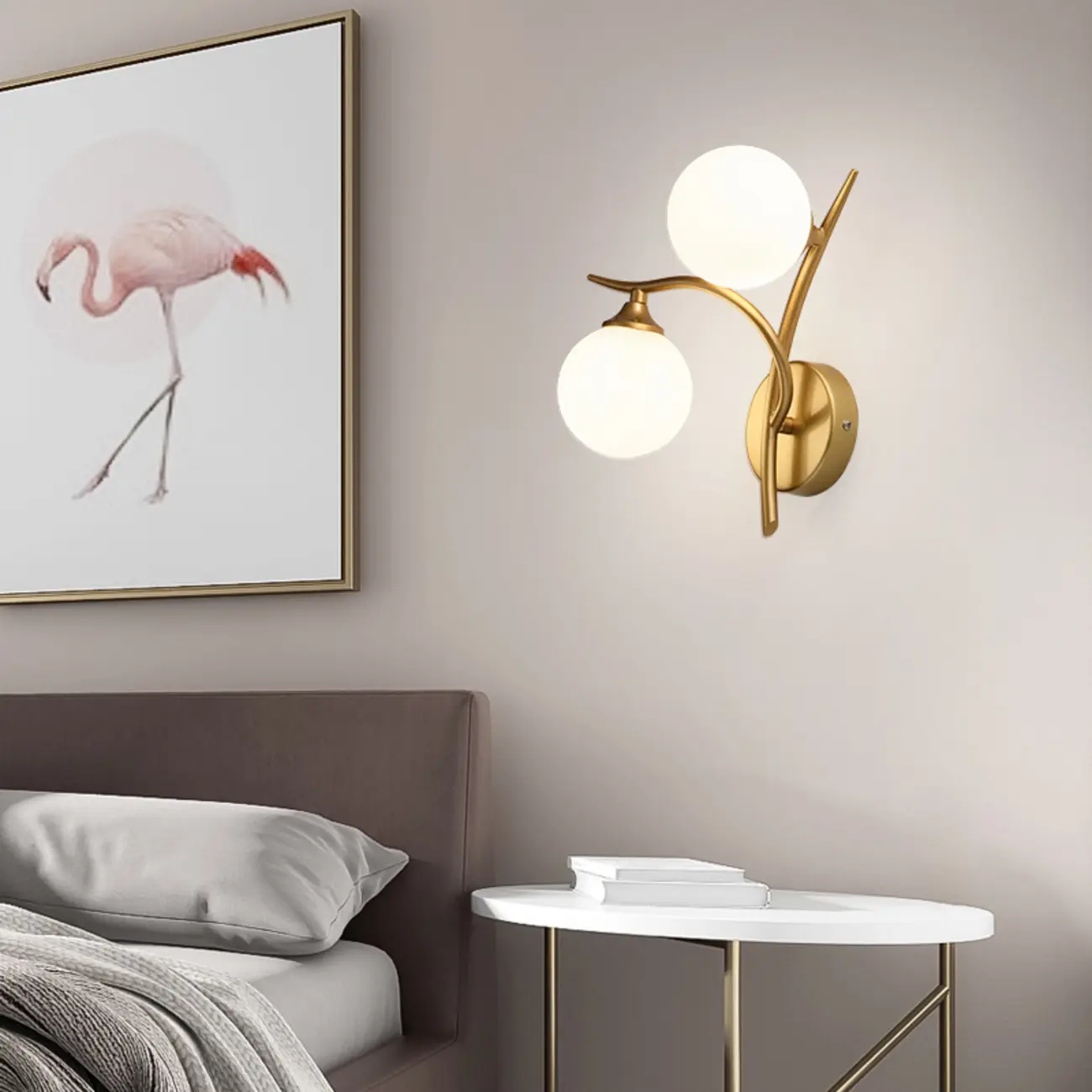 Modern Globe Wall Light with Chalk White Glass Shade Image - 4 | homeyfad