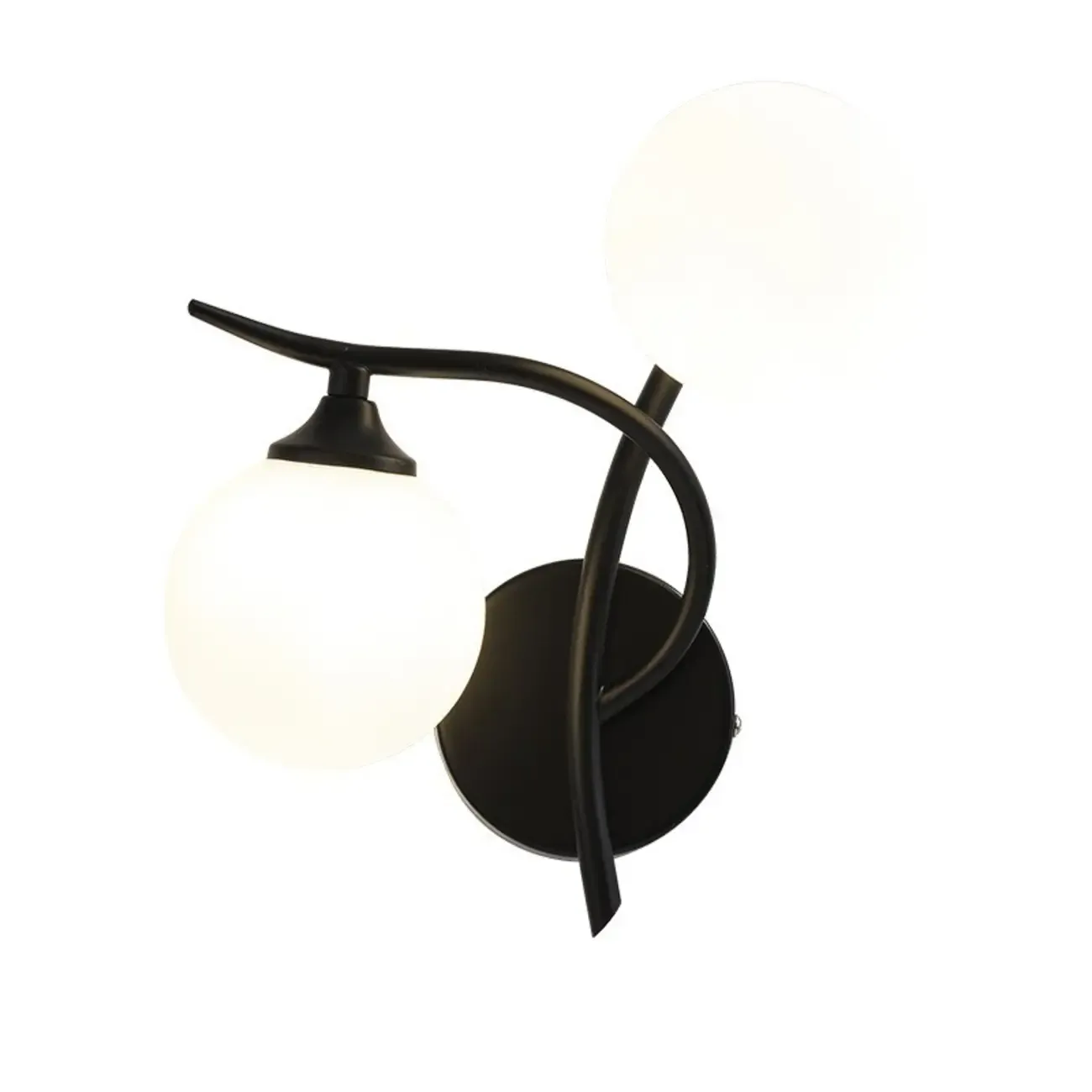Modern Globe Wall Light with Chalk White Glass Shade Image - 5