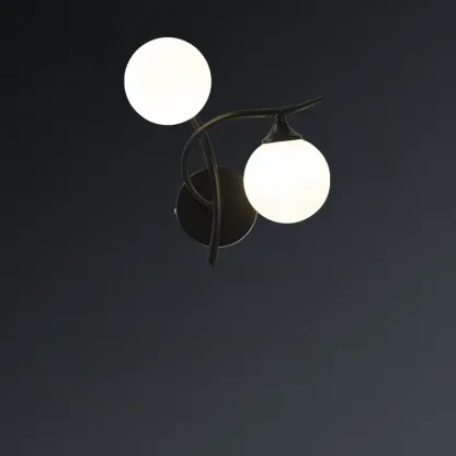 Modern Globe Wall Light with Chalk White Glass Shade Image - 9