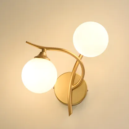 Modern Globe Wall Light with Chalk White Glass Shade Image - 11