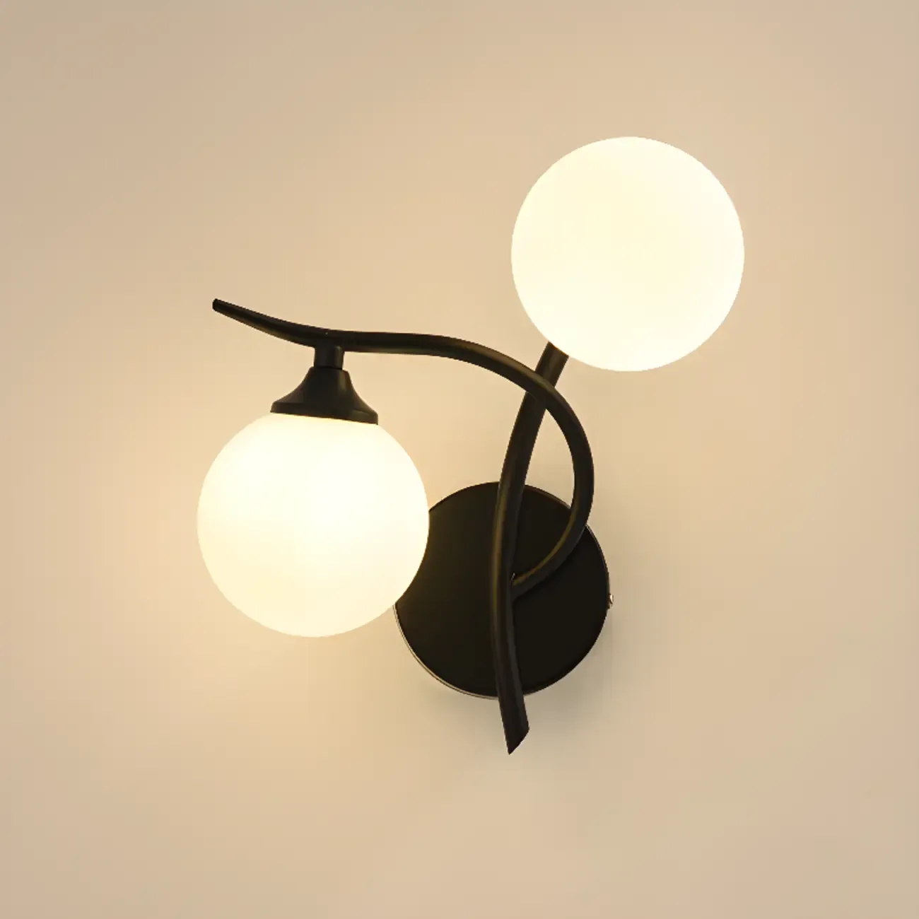 Modern Globe Wall Light with Chalk White Glass Shade Image - 12