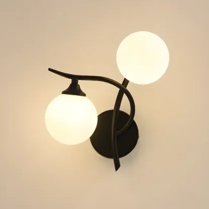 Modern Globe Wall Light with Chalk White Glass Shade Image - 12