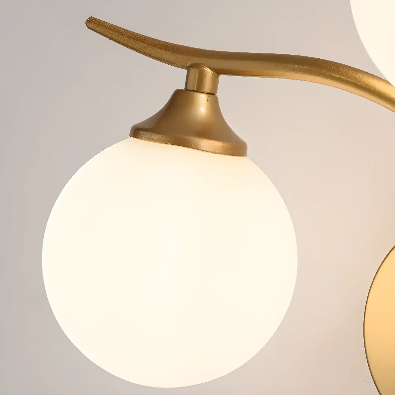 Modern Globe Wall Light with Chalk White Glass Shade Image - 13