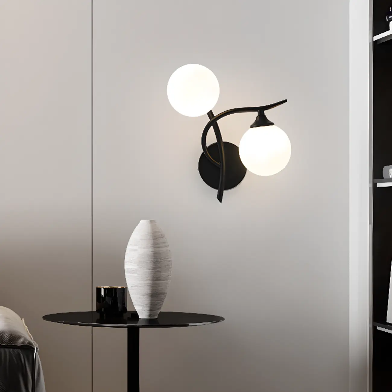 Modern Globe Wall Light with Chalk White Glass Shade Image - 14 | homeyfad