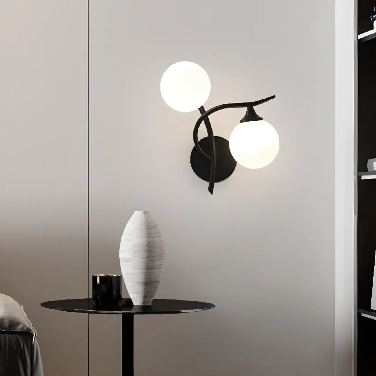 Modern Globe Wall Light with Chalk White Glass Shade Image - 14