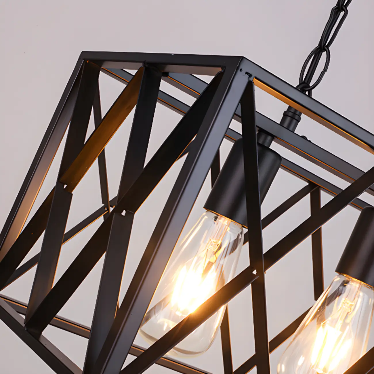 Industrial Black Metal Rectangle Kitchen Island Light | homeyfad