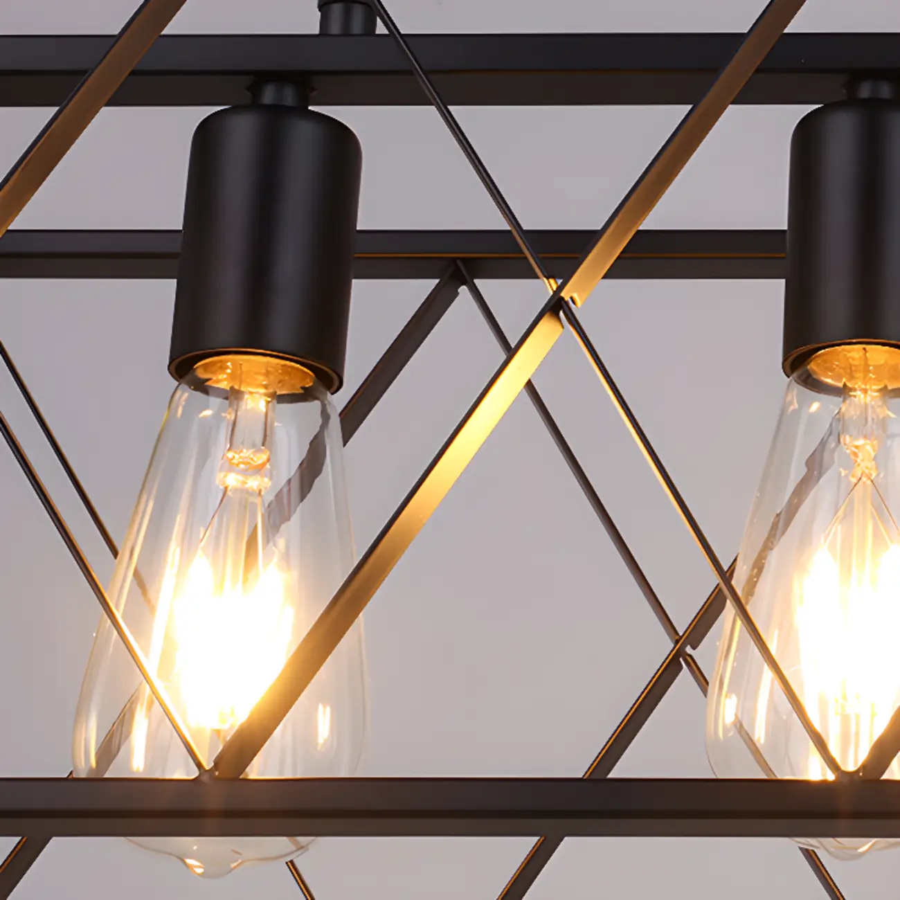 Industrial Black Metal Rectangle Kitchen Island Light | homeyfad