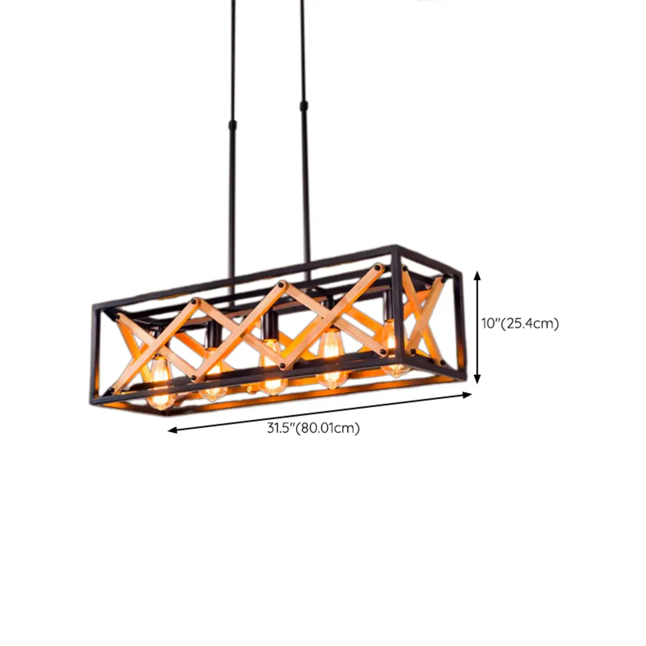 Industrial Black Metal Rectangle Kitchen Island Light | homeyfad