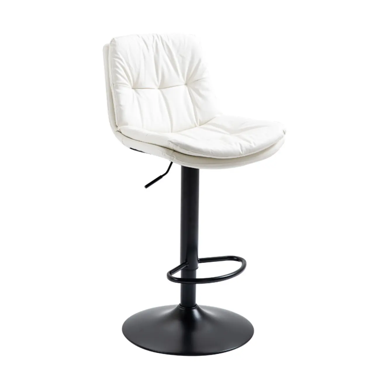 Minimalist Faux Leather Adjustable Swivel Bar Stools Image - 10 | homeyfad