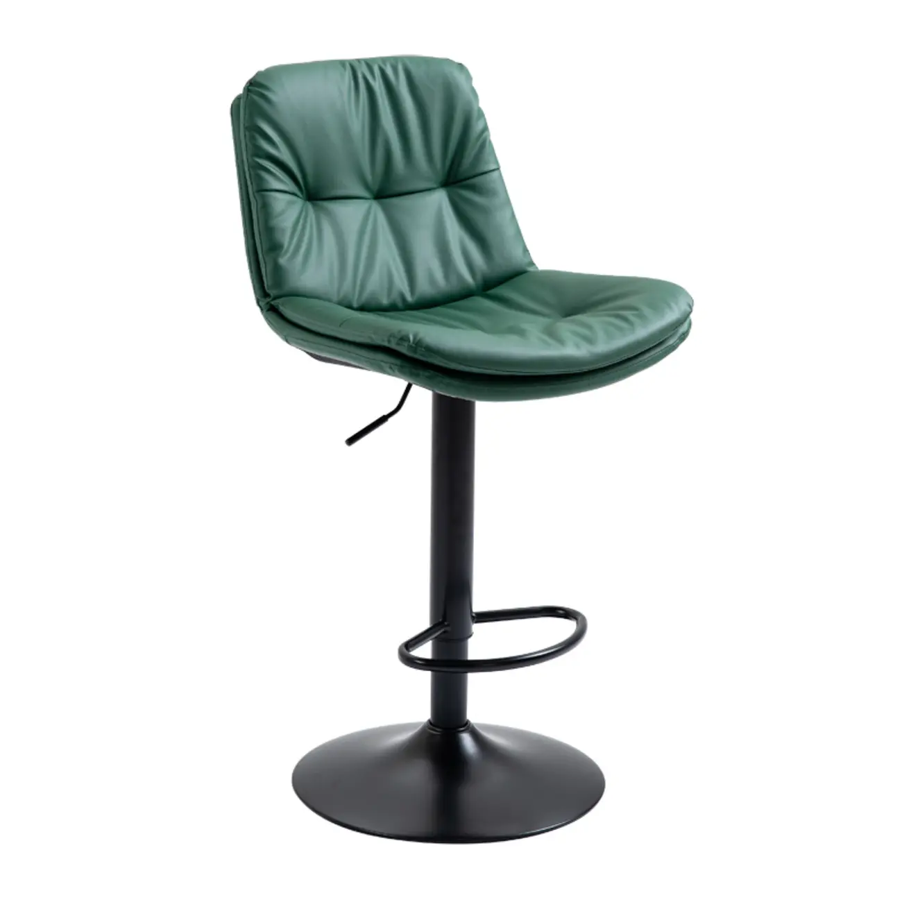 Minimalist Faux Leather Adjustable Swivel Bar Stools Image - 15 | homeyfad