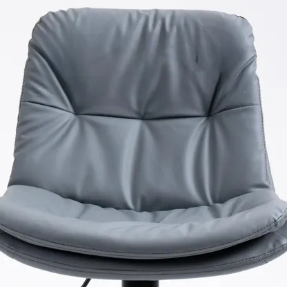 Minimalist Faux Leather Adjustable Swivel Bar Stools Image - 6