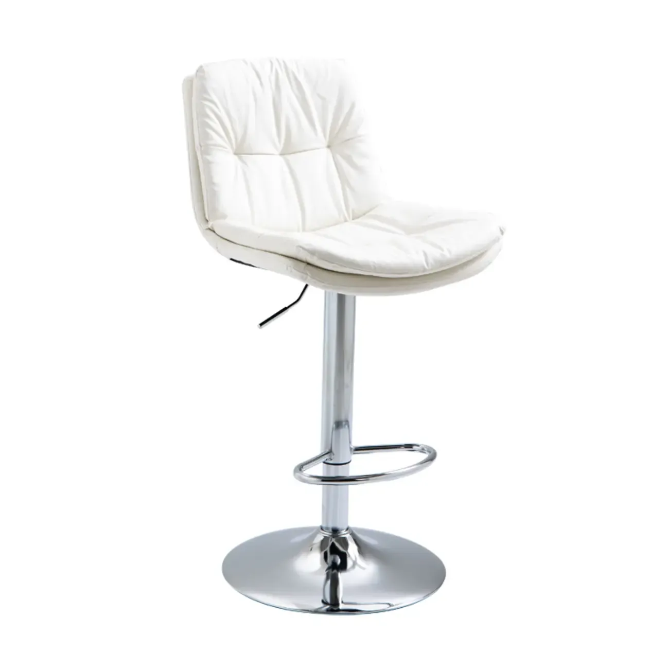 Minimalist Faux Leather Adjustable Swivel Bar Stools Image - 18