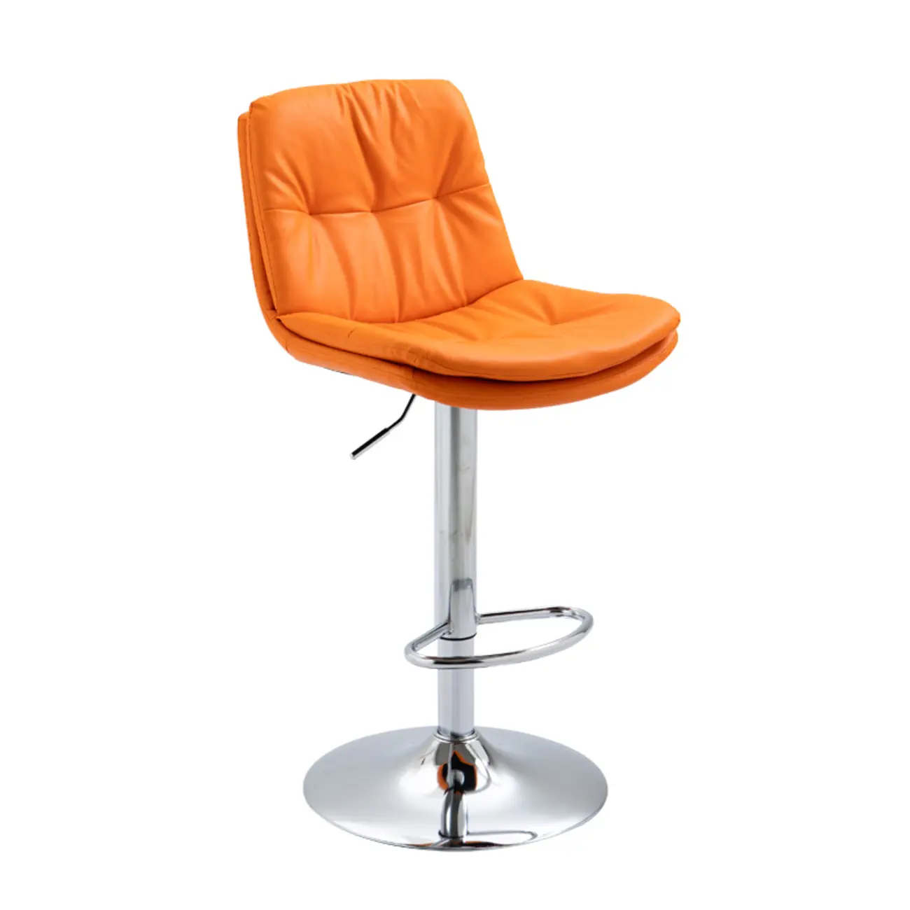 Minimalist Faux Leather Adjustable Swivel Bar Stools Image - 21 | homeyfad
