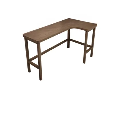 Free Form Brown Wooden Footrest Bar Tables Image - 2