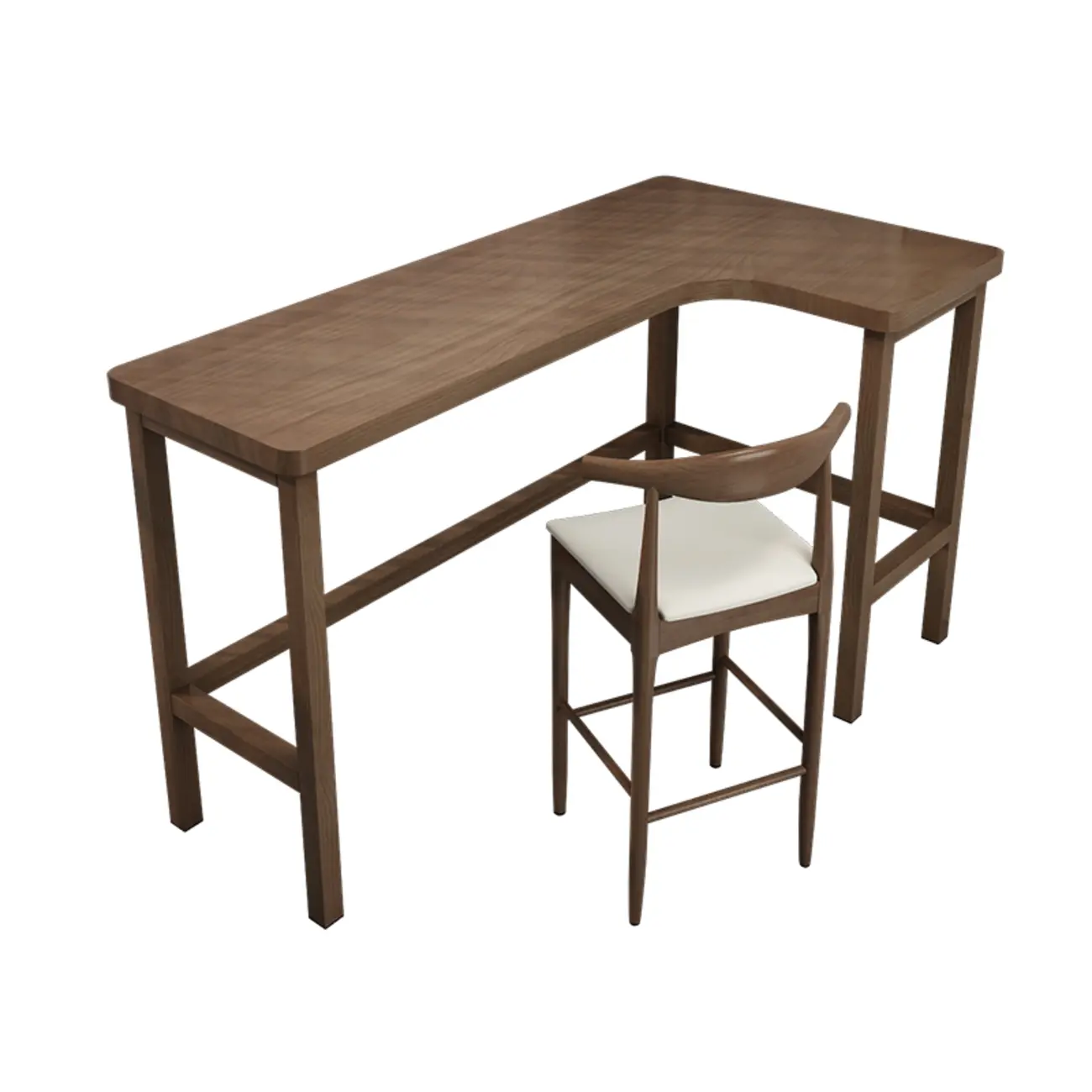 Free Form Brown Wooden Footrest Bar Tables Image - 6 | homeyfad