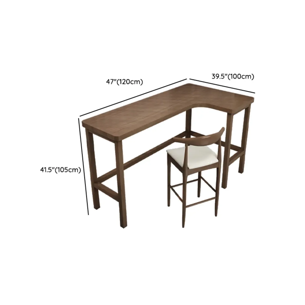 Free Form Brown Wooden Footrest Bar Tables Image - 8