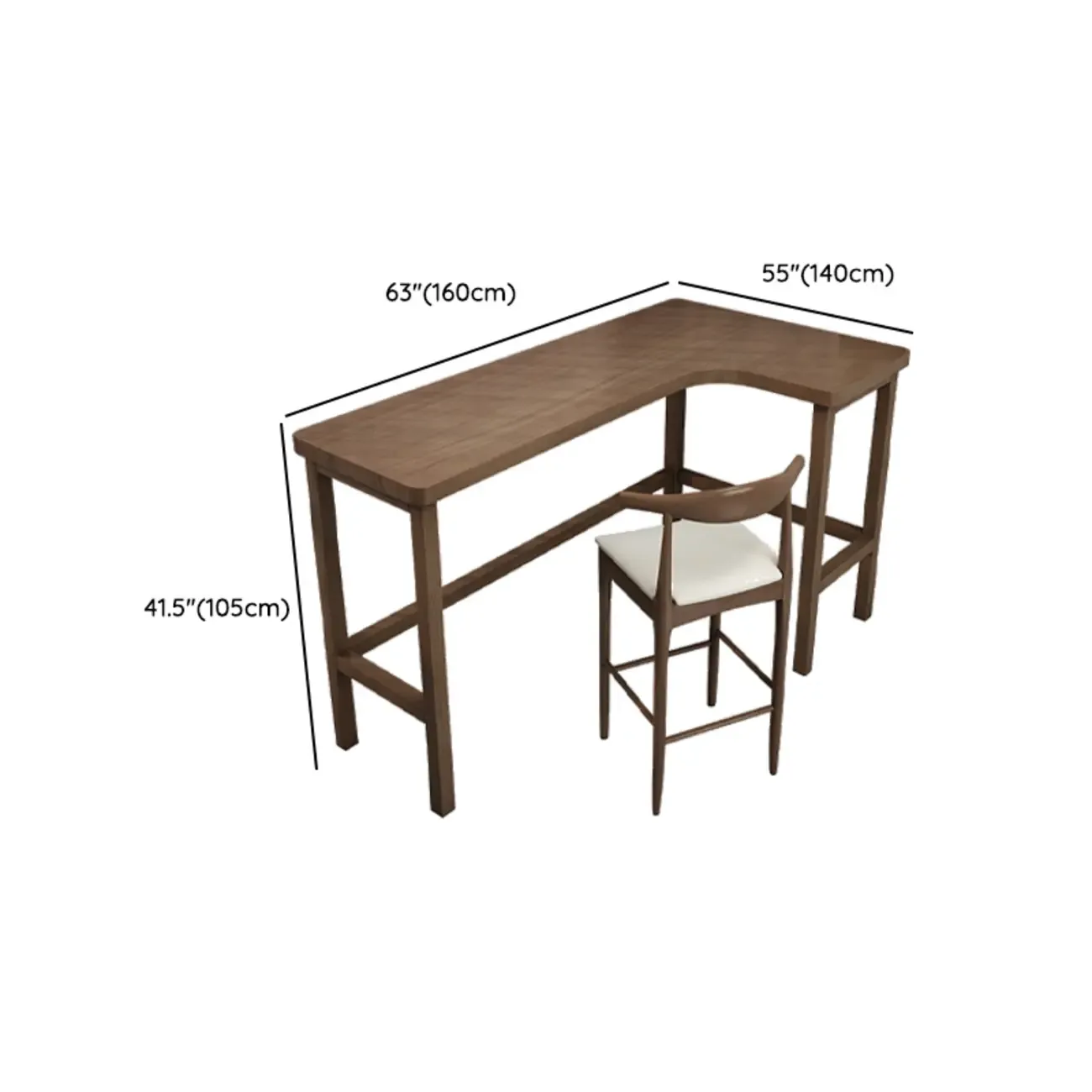 Free Form Brown Wooden Footrest Bar Tables Image - 16