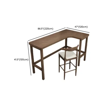 Free Form Brown Wooden Footrest Bar Tables Image - 20