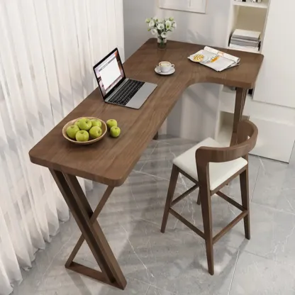 Smooth Brown Wooden Free Foam Bar Tables Image - 1