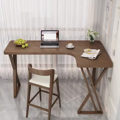Smooth Brown Wooden Free Foam Bar Tables Image - 4