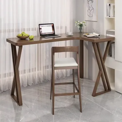 Smooth Brown Wooden Free Foam Bar Tables Image - 5