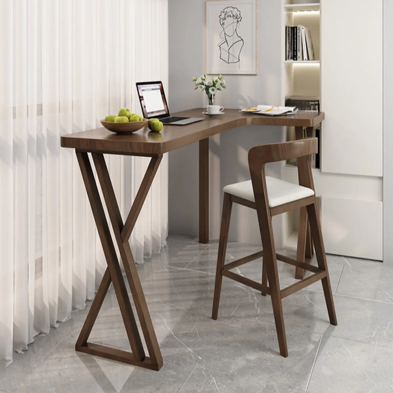 Smooth Brown Wooden Free Foam Bar Tables Image - 6 | homeyfad