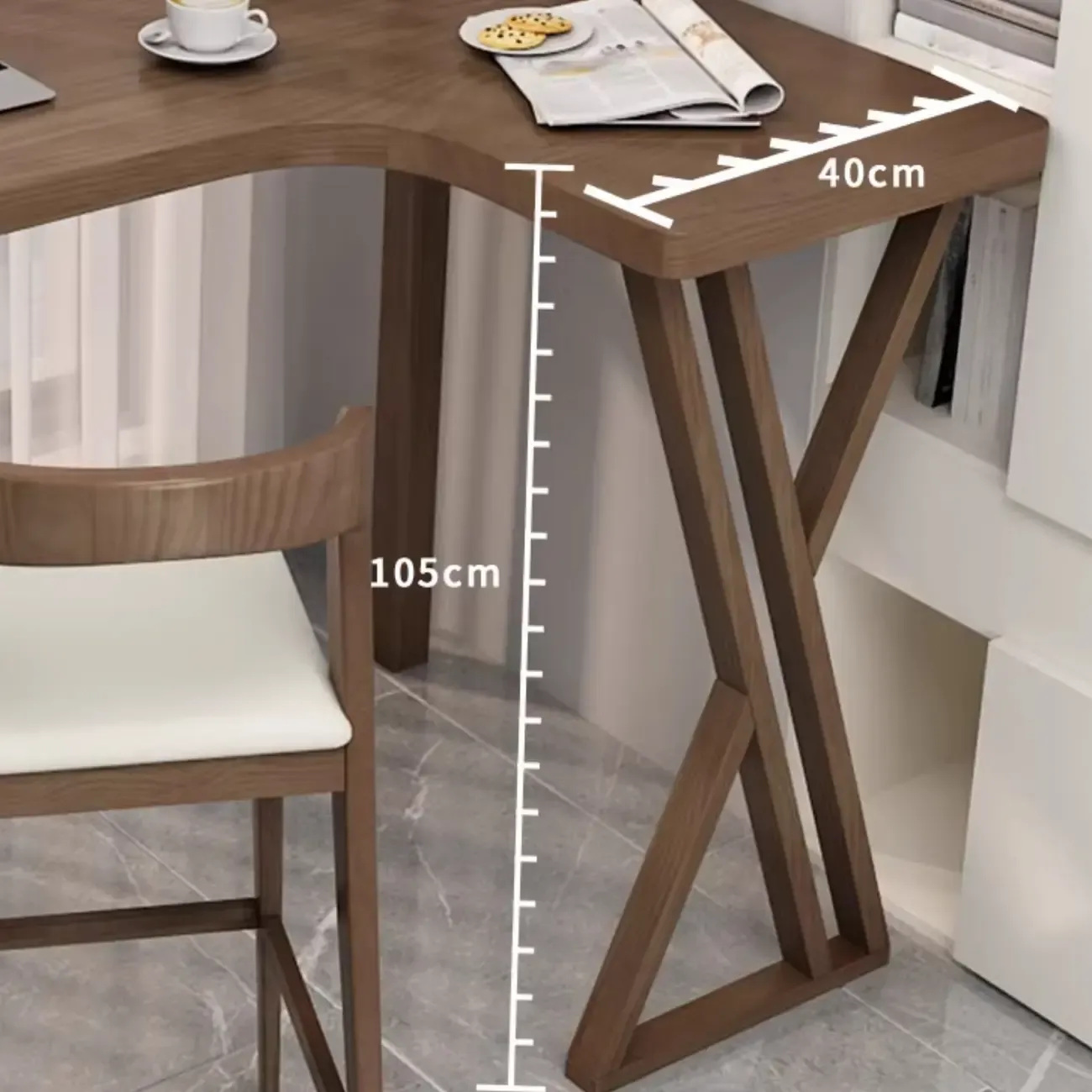 Smooth Brown Wooden Free Foam Bar Tables Image - 11