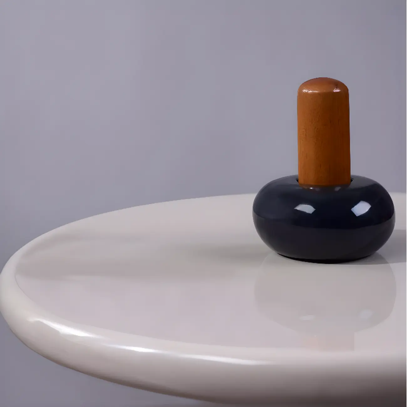 Round Wood Black Chairside Table with Pedestal Base | homeyfad