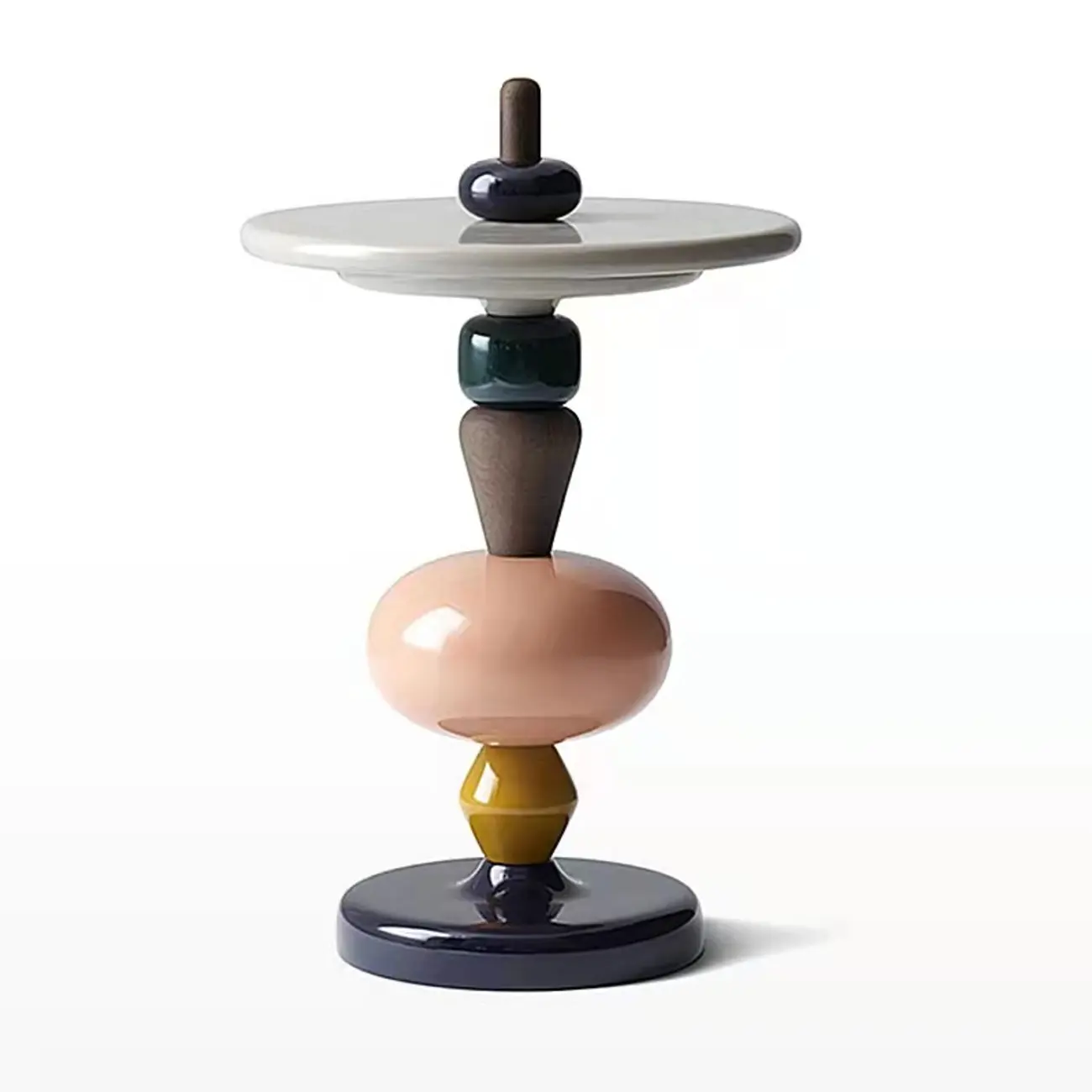 Round Wood Black Chairside Table with Pedestal Base | homeyfad