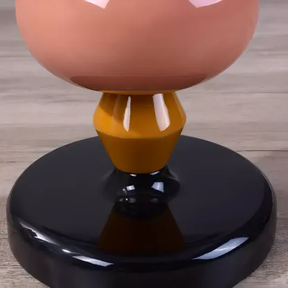 Round Wood Black Chairside Table with Pedestal Base