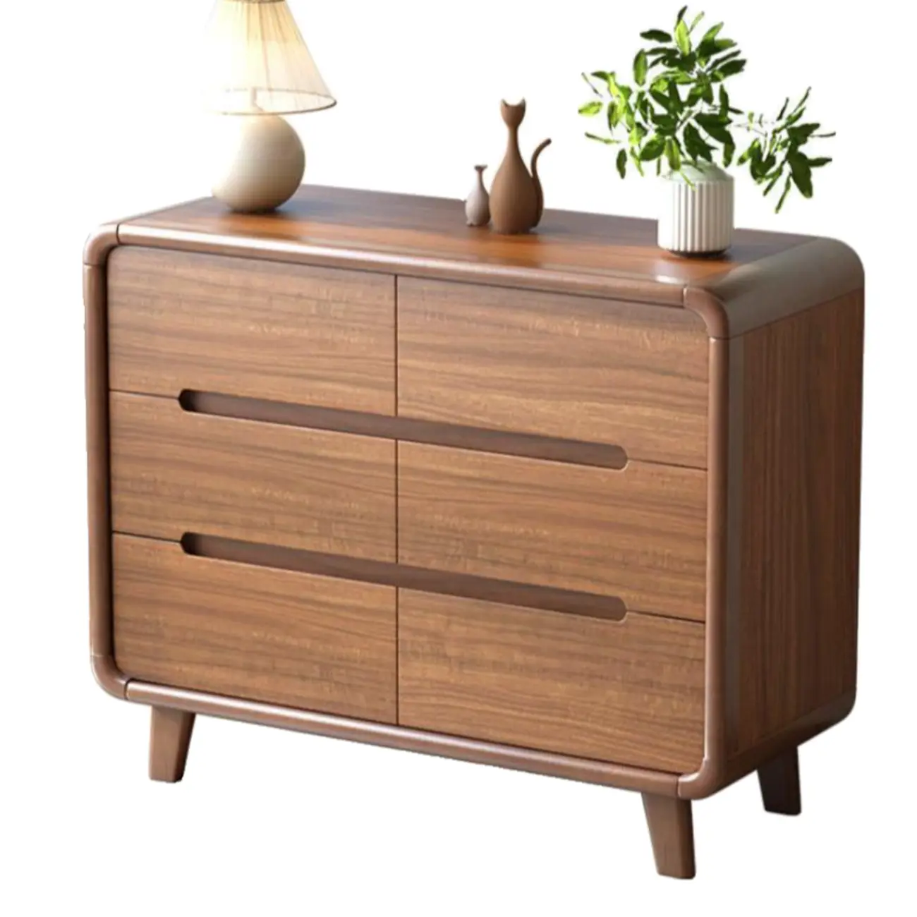 Elegant Large Brown White Wood Bedroom Cabinet with 9 Drawer Image - 7 | homeyfad