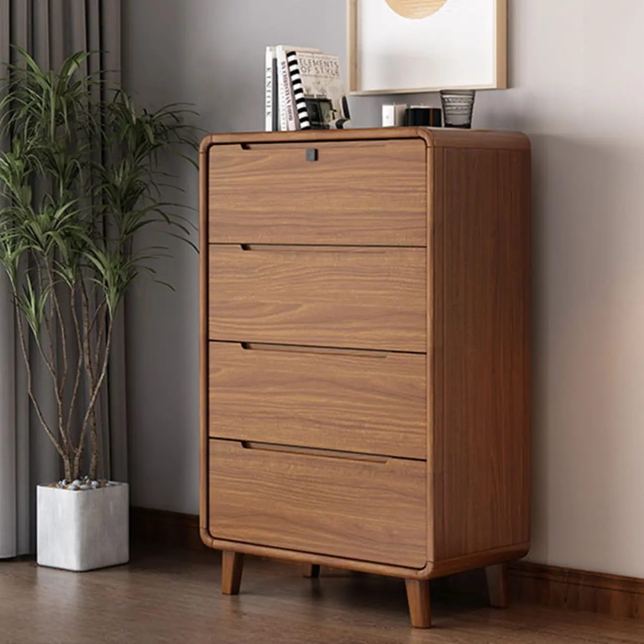 Elegant Large Brown White Wood Bedroom Cabinet with 9 Drawer Image - 15 | homeyfad