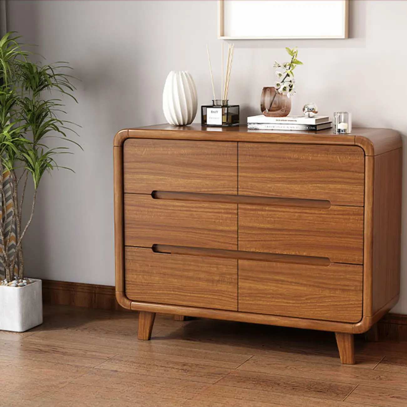 Elegant Large Brown White Wood Bedroom Cabinet with 9 Drawer Image - 18 | homeyfad