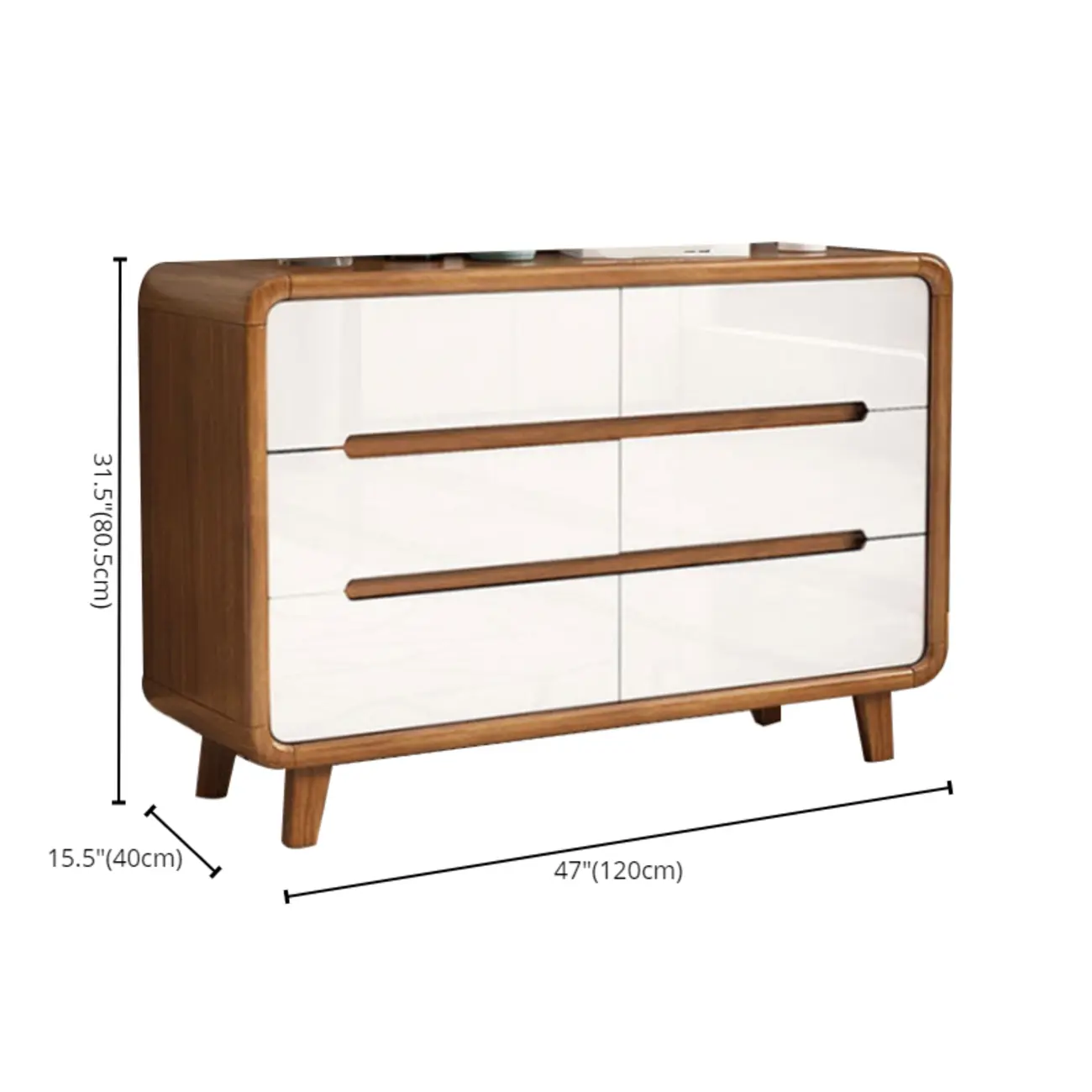 Elegant Large Brown White Wood Bedroom Cabinet with 9 Drawer Image - 20 | homeyfad