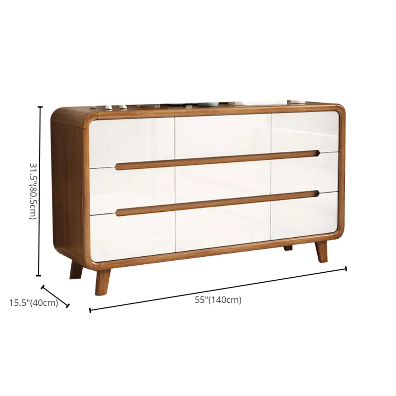 Elegant Large Brown White Wood Bedroom Cabinet with 9 Drawer Image - 21 | homeyfad