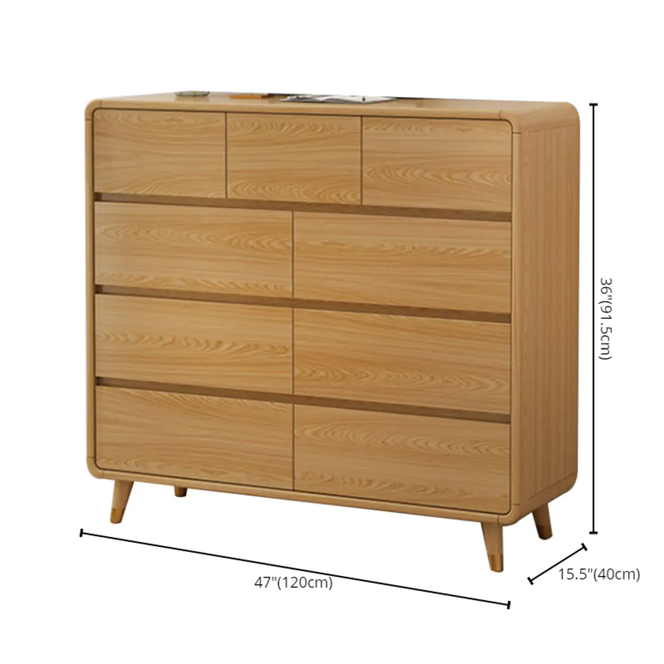 Elegant Large Brown White Wood Bedroom Cabinet with 9 Drawer Image - 32 | homeyfad