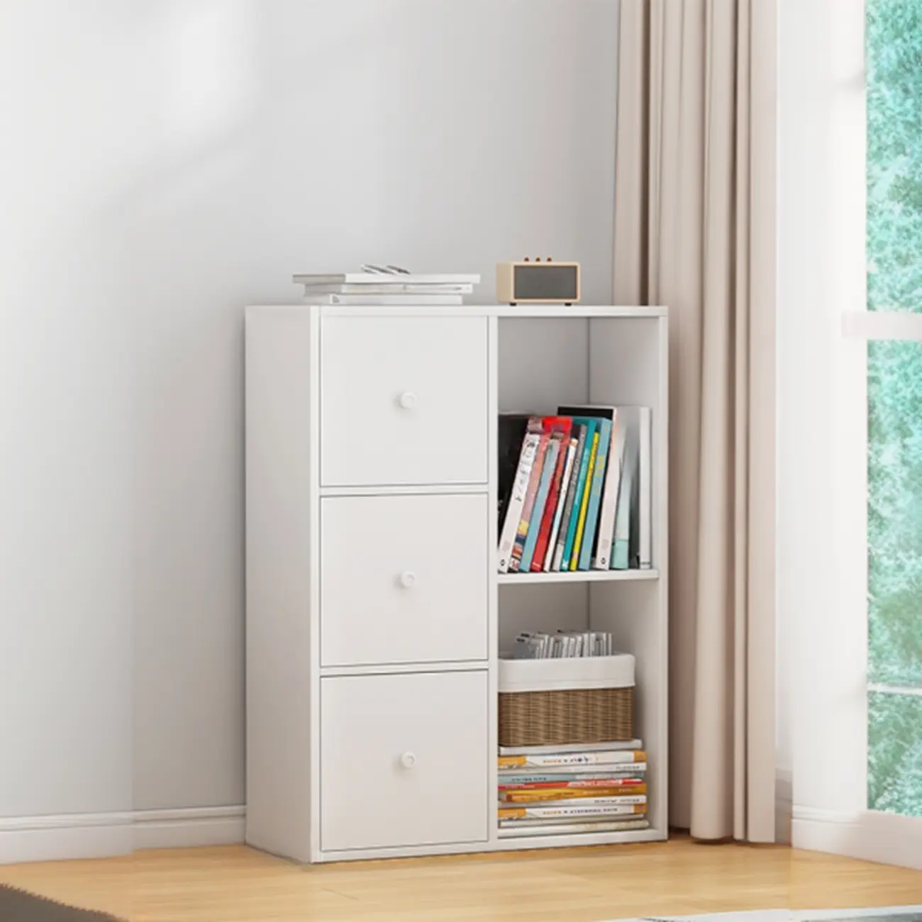 Minimalist Wooden Space-saving Storage Cabinet for Bedroom Image - 4 | homeyfad