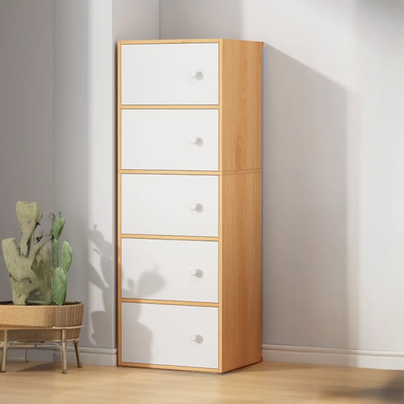Minimalist Wooden Space-saving Storage Cabinet for Bedroom Image - 13 | homeyfad