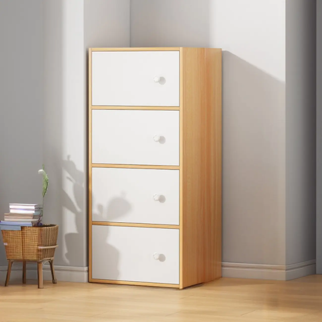 Minimalist Wooden Space-saving Storage Cabinet for Bedroom Image - 18 | homeyfad