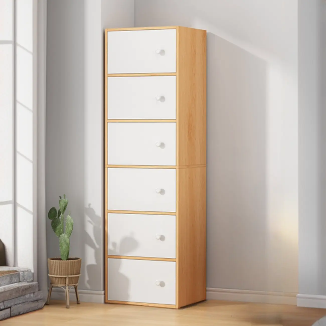 Minimalist Wooden Space-saving Storage Cabinet for Bedroom Image - 19 | homeyfad