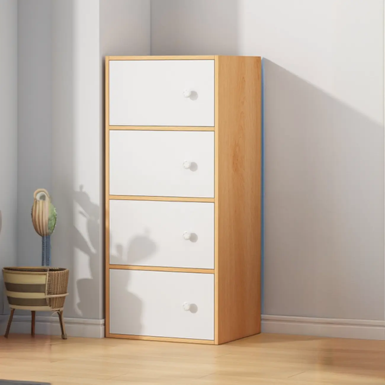 Minimalist Wooden Space-saving Storage Cabinet for Bedroom Image - 21 | homeyfad
