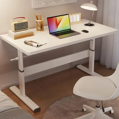 Minimalist Metal Adjustable Standing Desk with Wooden Top Image - 4
