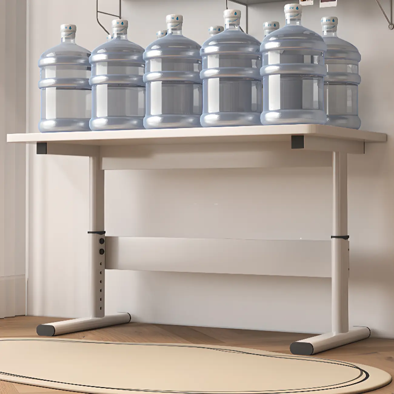 Minimalist Metal Adjustable Standing Desk with Wooden Top Image - 7 | homeyfad